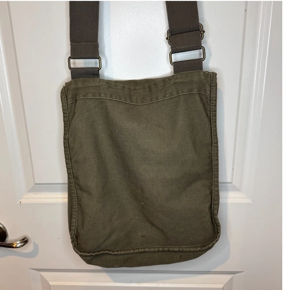 Vintage Gretsch 1883 Canvas Messenger Bag Army Green Crossbody Utility Satchel